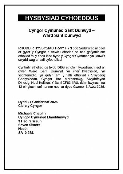 councillor vacancy july 2025 welsh